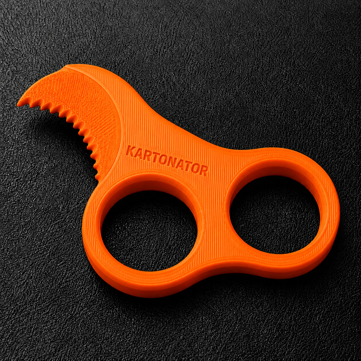 KARTONATOR – oranger 3D-gedruckter Kartonöffner